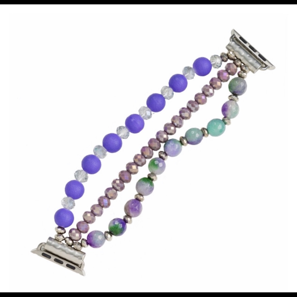 Stretch beaded watch band for apple watches